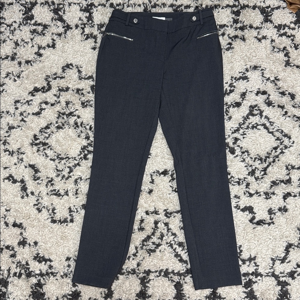 Stylish Black Pants with Silver Zipper Accents